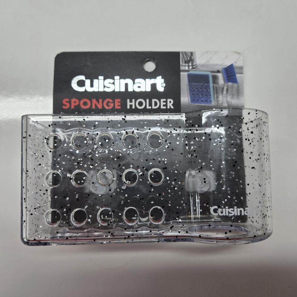Cuisinart Sponge Holder Clear Plastic Suction Mounted Strong Suction Cups